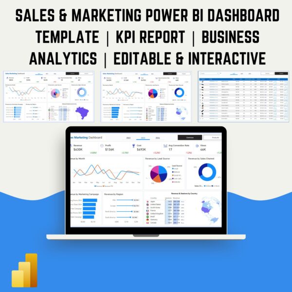 Sales & Marketing Power BI Dashboard Template